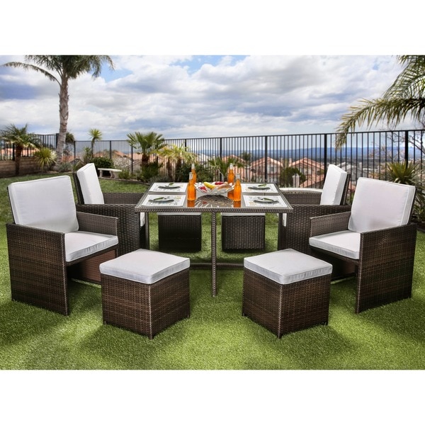 Furniture of America Ames Epresso 9-piece Outdoor Dining Set