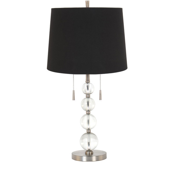 Glass/Iron 28-inch Stacked Ball Table Lamp With Twin Pull Chains