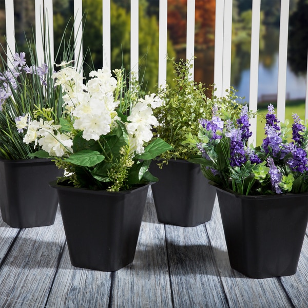 4 Pure Garden Plastic Flower Pots
