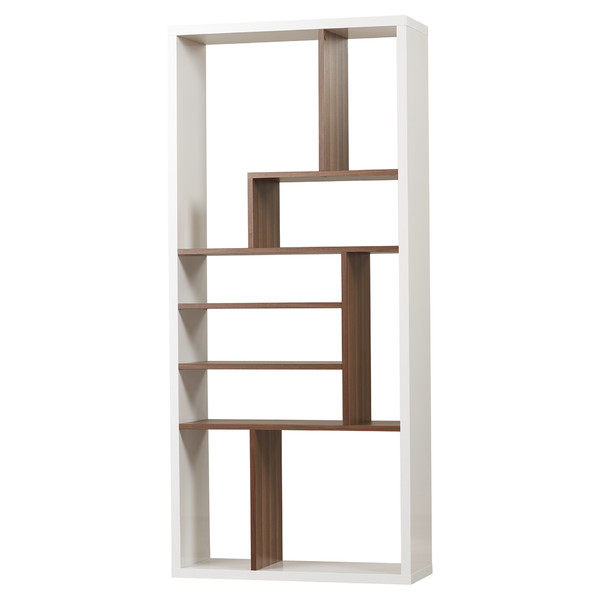 Modern styled angled bookcase