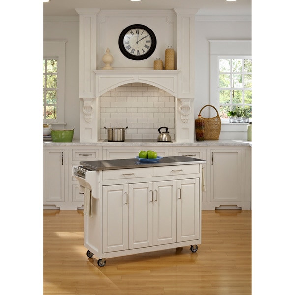Home Styles Create-a-Cart White Finish Stainless Steel Top