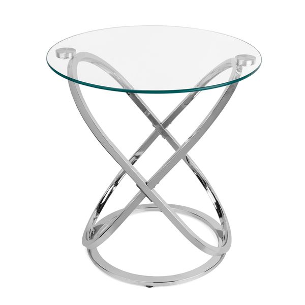 Tempered Glass Round End Table