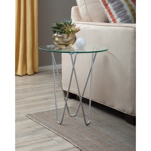Coaster Company Contemporary Chrome and Glass Accent Table