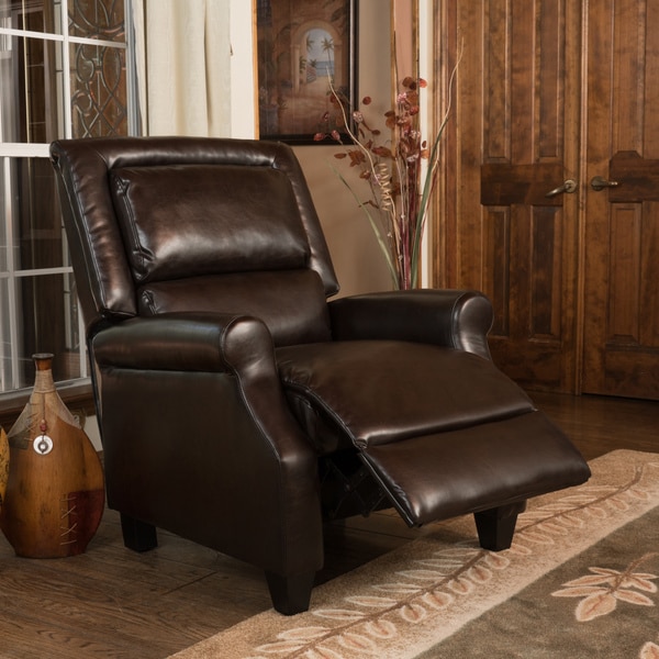Reddington Brown Bonded Leather Recliner Club Chair