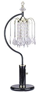 Table Lamp with Crystal-Like Shades, Black