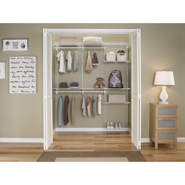 ClosetMaid ShelfTrack 5ft to 8ft Closet Organizer Kit, White