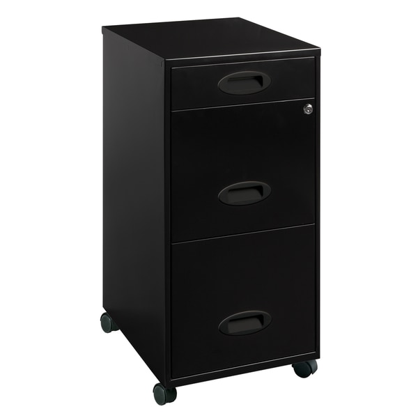 Office Designs Black 3-drawer Mobile File Cabinet
