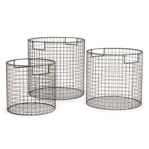 Wire 3 Piece Basket Set