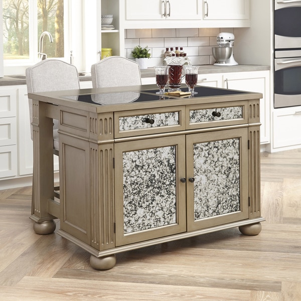 Home Styles Visions Kitchen Island and Two Stools