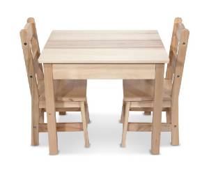 Melissa Doug wooden table and chair 