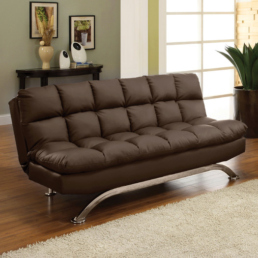 Hokku Designs Aristo Convertible Sofa in Brown