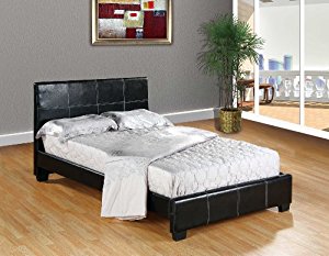 Black Home Life Leather Platform Bed