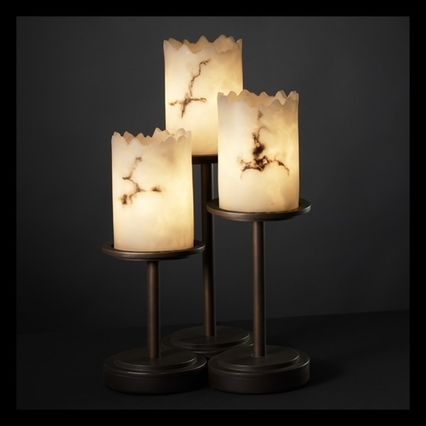 Justice Design Group LumenAria 3-light Broken Rim Shade Table Lamp