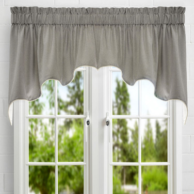 Landis Mini Check Textured Weave Duchess Lined Curtain Valance