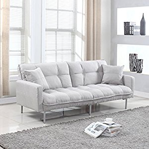 Living Room Sleeper Futon (Light Grey)