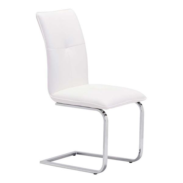 White and chrome dining chair