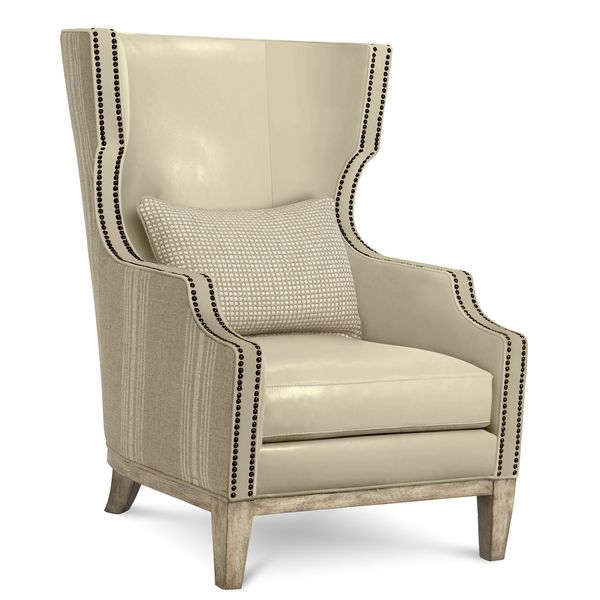 Madison Natural Leather Wingback Chair