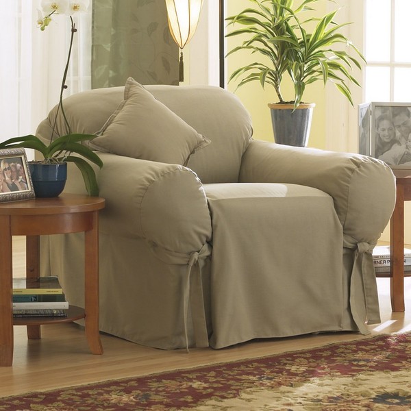 Sure Fit Cotton Duck Washable Chair Slipcover