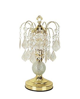 Glass Accent Table Lamp, Gold