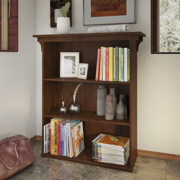 Antique Cherry Three-shelf Bookcase