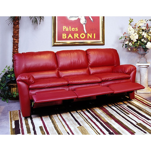 Luxor Red Leather Reclining Sofa