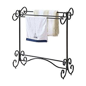 Free Standing Quilt Towel Rack Stand - Pewter Finish
