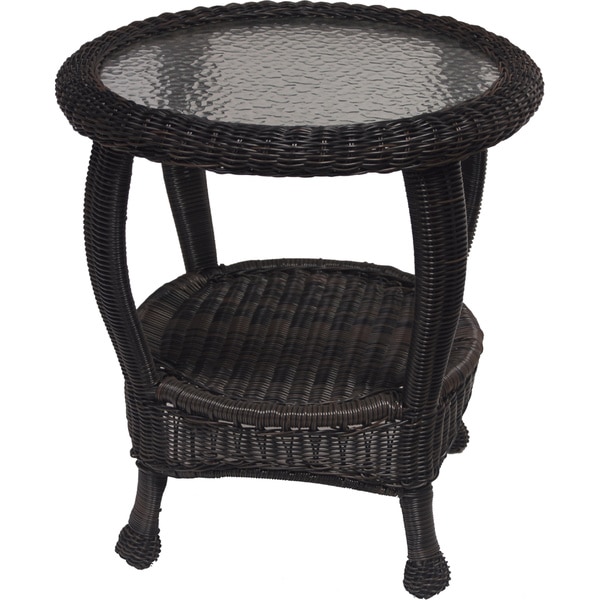 Premium 22-inch Resin Wicker End Table