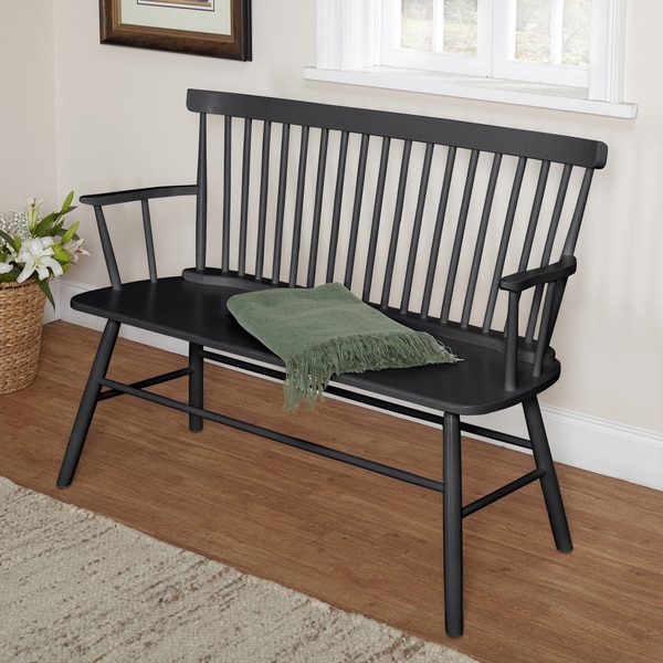 Simple Living Black Shelby Bench