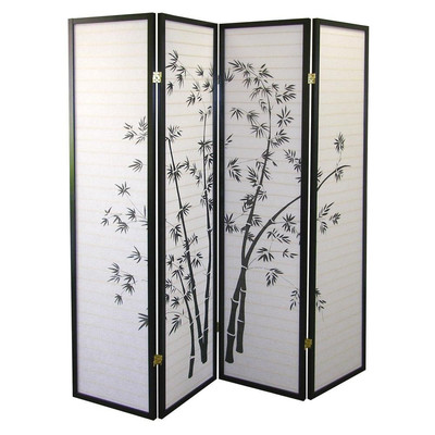 70x68 Bamboo Shoji 4 Panel Room Divider
