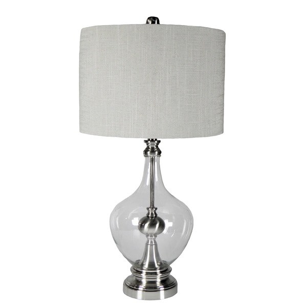 Brushed Nickel with Clear Glass Table Lamp