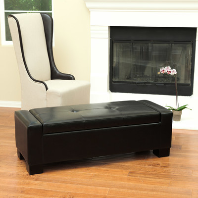 Eastport Leather Storage Ottoman by Home Loft Concepts