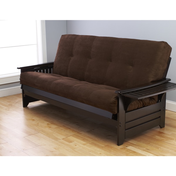 Somette Phoenix Queen Size Futon Sofa Bed with Hardwood Frame and Suede Innerspring Mattress