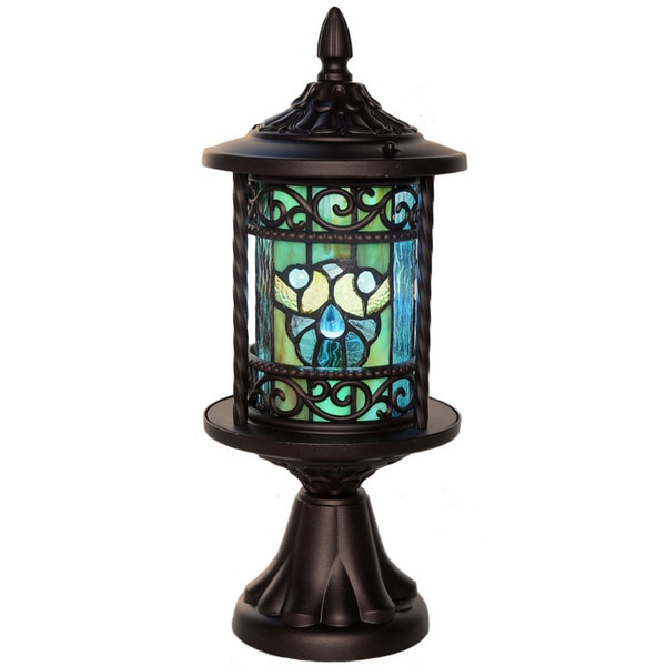 Multicolor Art Glass, Metal Tiffany Style Outdoor Lantern