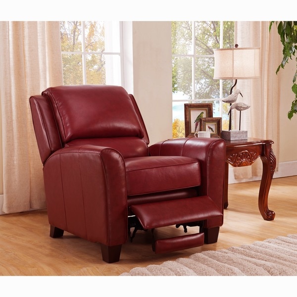 Carnegie Crimson Red Premium Top Grain Leather Recliner Chair