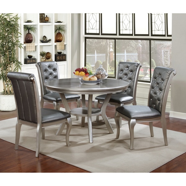 Mora Contemporary Champagne Round Dining Table