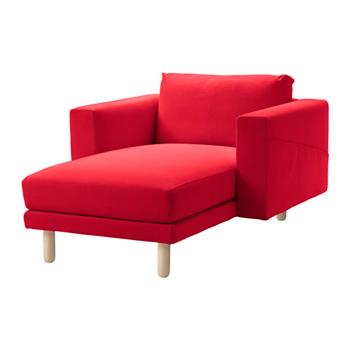 Red fabric birch sofa