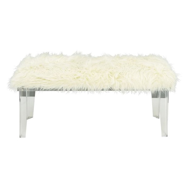 Amazing Acrylic White Fur Bench