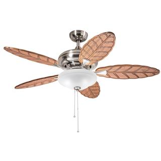 Kichler Lighting Casual Brushed Nickel 52 inch Ceiling Fan with 3-light Kit and Carved Wood Blades