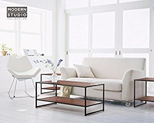  Rectangular Coffee Table and Two Square Side Tables - 3 Pieces
