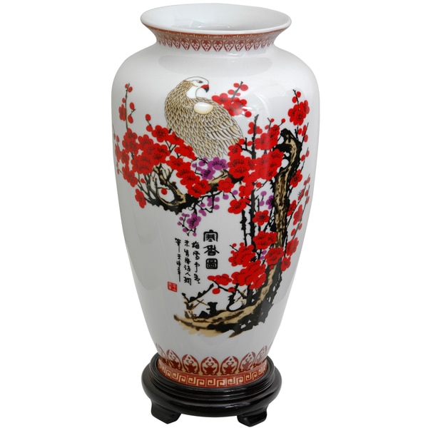Porcelain 14-inch Cherry Blossom Tung Chi Vase 