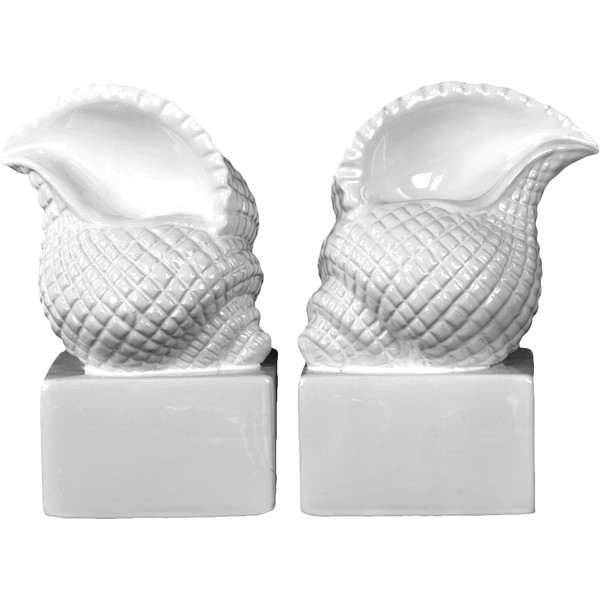 Conch Seashell Bookends