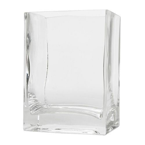 Crystal inspired rectangular glass vase