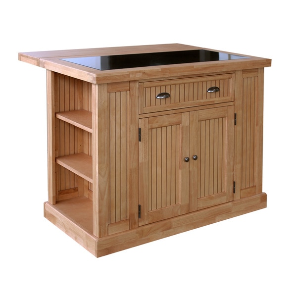 Home Styles Nantucket Natural Kitchen Island with Granite Top