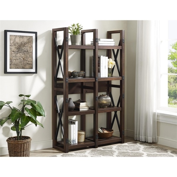 Altra Wildwood Mahogany Wood Veneer Bookcase/ Room Divider