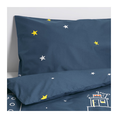 HEMMAHOS Duvet cover and pillowcase(s), dark blue