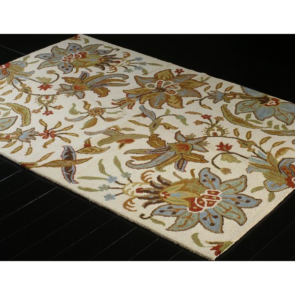 Easton Ivory Floral Wool Hand-Tufted Area Rug