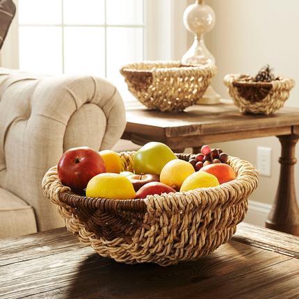 Harvest Natural Wicker Round Bowls (Pack of 3)