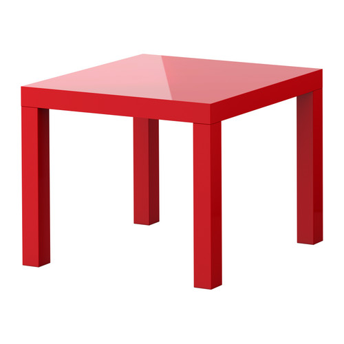 High gloss red square side table from IKEA