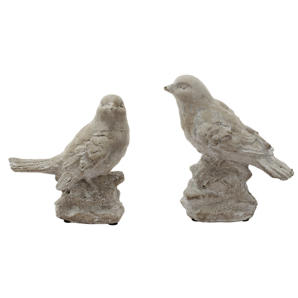 2-Piece Perched Bird Garden Statue Set 