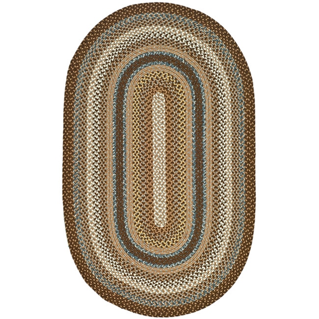 Safavieh Hand-woven Reversible Brown Braided Rug (5' x 8' Oval)